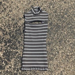 Bailey 44 striped cutout mock neck